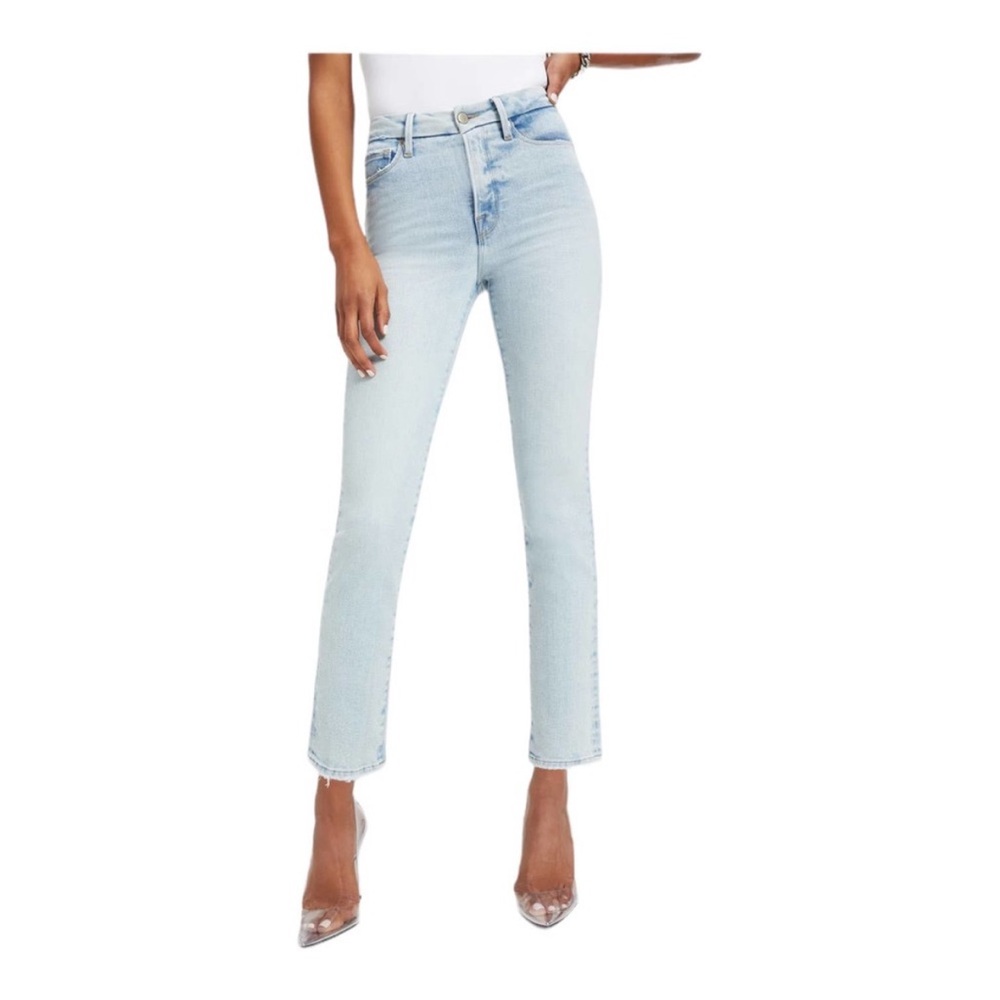 Good American GOOD CLASSIC FRAY HEM HIGH WAIST SKINNY JEANS IN MULTI 4/27